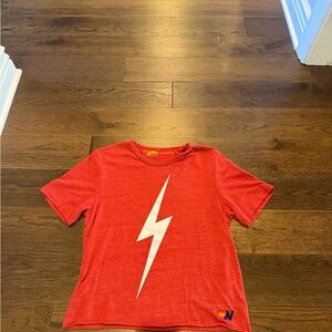 Aviator Nation Red Kids Tee with Lightning Bolt